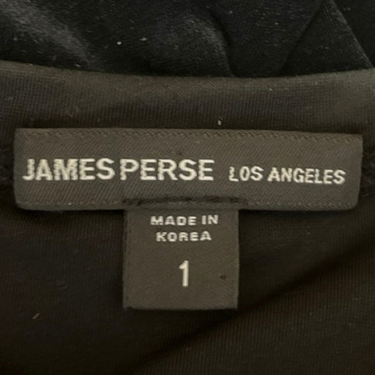 James Perse Black Velvet Velour Sleeveless Cami Camisole Shirt Tank Top Size 1