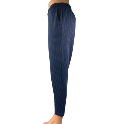 Banana Republic Women's Blue Pinstriped Tapered Skinny Trousers Dress Pants Sz 0