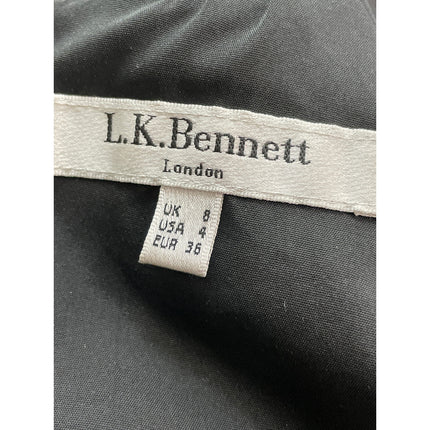 L.K. Bennett Gray Wool Cap Sleeve Square Neck Ruched Mini Sheath Dress Size 4