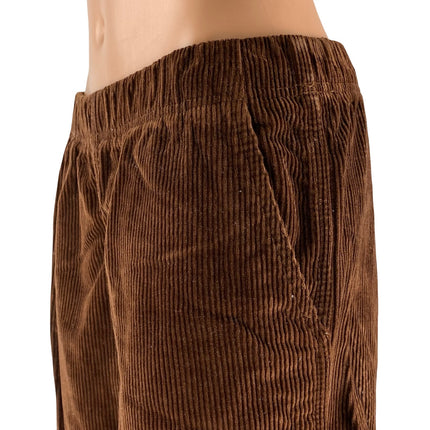 Aritzia TNA Women's Brown Corduroy Pull On High Rise Wide Leg Trousers Pants S