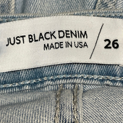 Just Black Denim Blue Light Wash High Rise Raw Hem Flared Bootcut Jeans Size 26