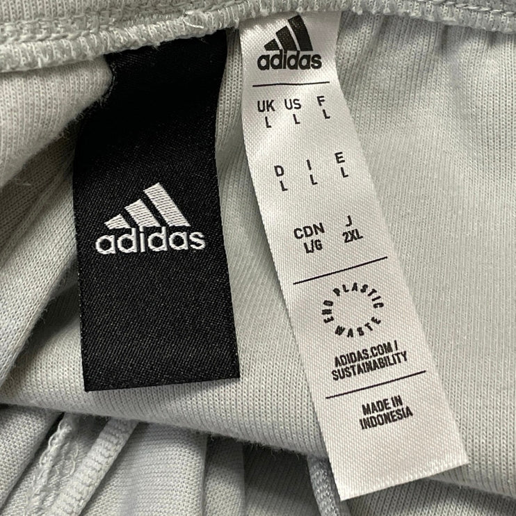Adidas Women's Gray Elastic Waist Casual Logo Tapered Leg Trouser Jogger Pants L