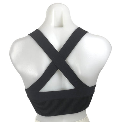Aritzia Babaton Black Sculpt Knit Yoga Gym Athletic Activewear Crop Tank Top XS