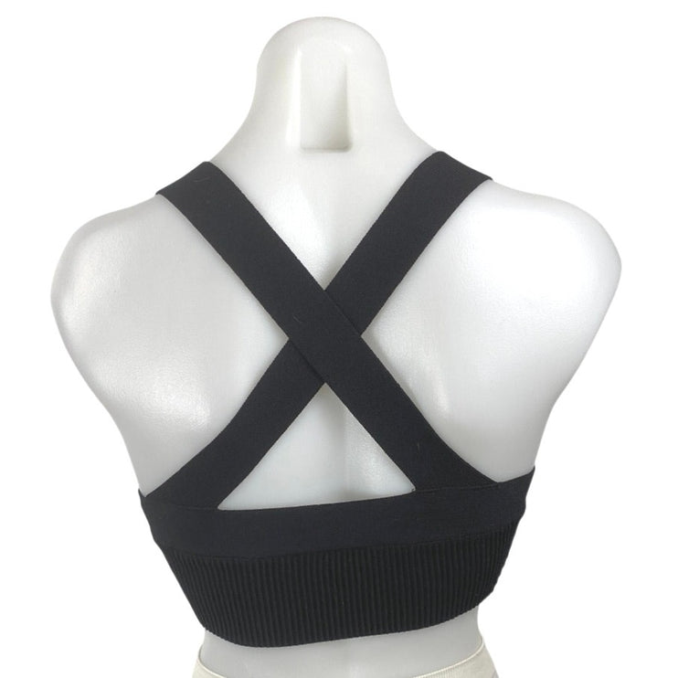 Aritzia Babaton Black Sculpt Knit Yoga Gym Athletic Activewear Crop Tank Top XS
