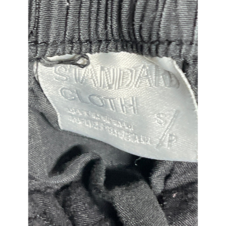 Standard Cloth Gray Elastic Waist High Rise Tapered Cargo Trousers Pants Size S