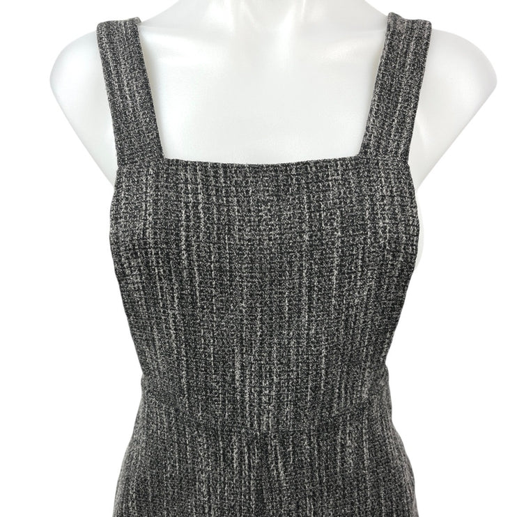 Topshop Boucle Pinafore Gray Tweed Sleeveless Square Neck Midi Pencil Dress 2