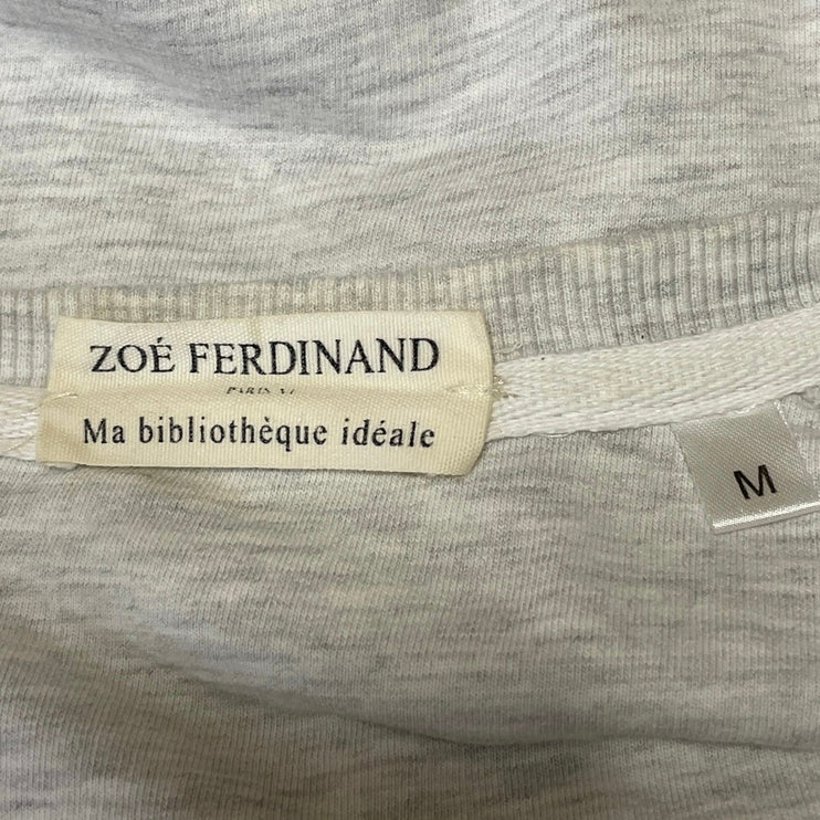 Zoe Ferdinand Paris Womens Gray Long Sleeve Casual Crew Neck Sweatshirt Top Sz M