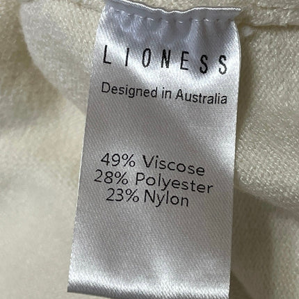 Lioness Women's Cream Sleeveless Knit Pocket Button Down Cardigan Sweater Top M
