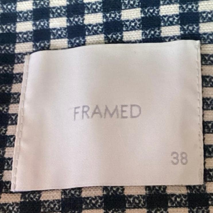 Framed Black White Checkered Plaid Sleeveless Sweetheart Neck Crop Tank Top 8