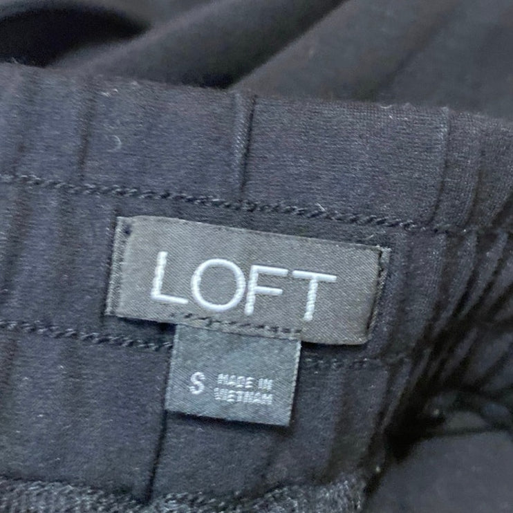 Ann Taylor LOFT Black Drawstring High Waisted Pleated Casual Mini Shorts Size S