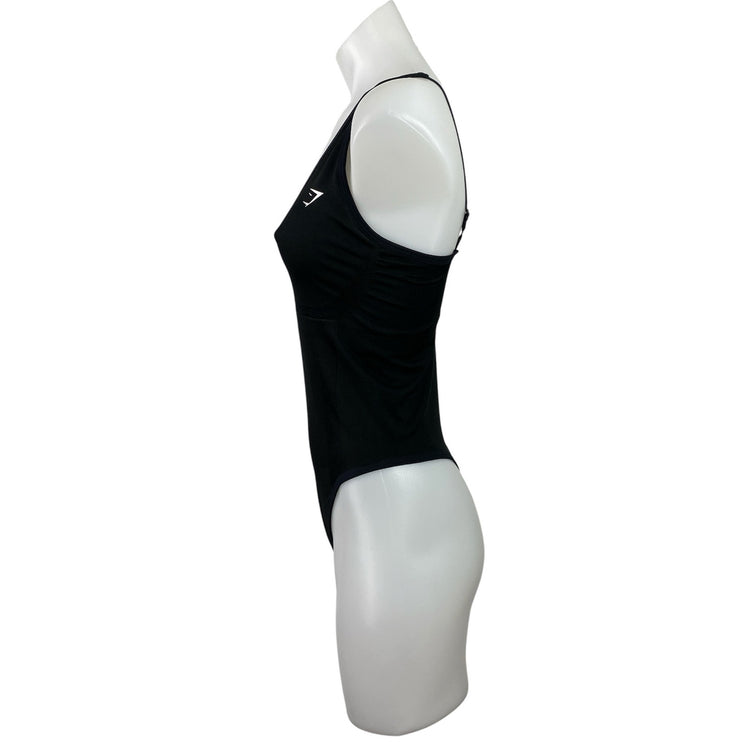 Gymshark Women's Black Scoop Neck Sleeveless Thong Tank Bodysuit Top Size M