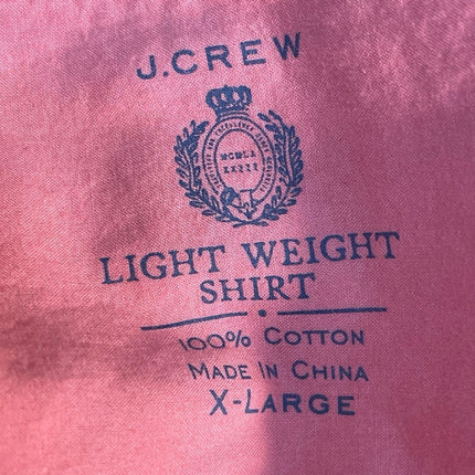 J.Crew Men's Pink Lightweight Long Sleeve Pocket Button Down Shirt Top Size XL