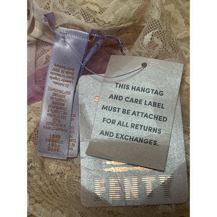 NWT Fenty Cream Floral Lace Sleeveless Sheer Racerback Bralette Bra Top Size XS