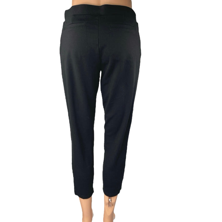 Betabrand Women's Black Mid Rise Pleated Skinny Cropped Trousers Dress Pants S