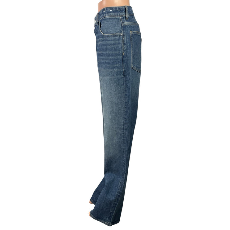 Madewell The Curvy Longline Straight Blue Medium Wash Denim Jeans Size 30T