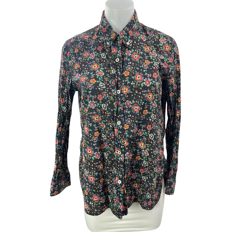 Isabel Marant Brenda Multicolor Floral Long Sleeve Button Down Shirt Top Sz S/M