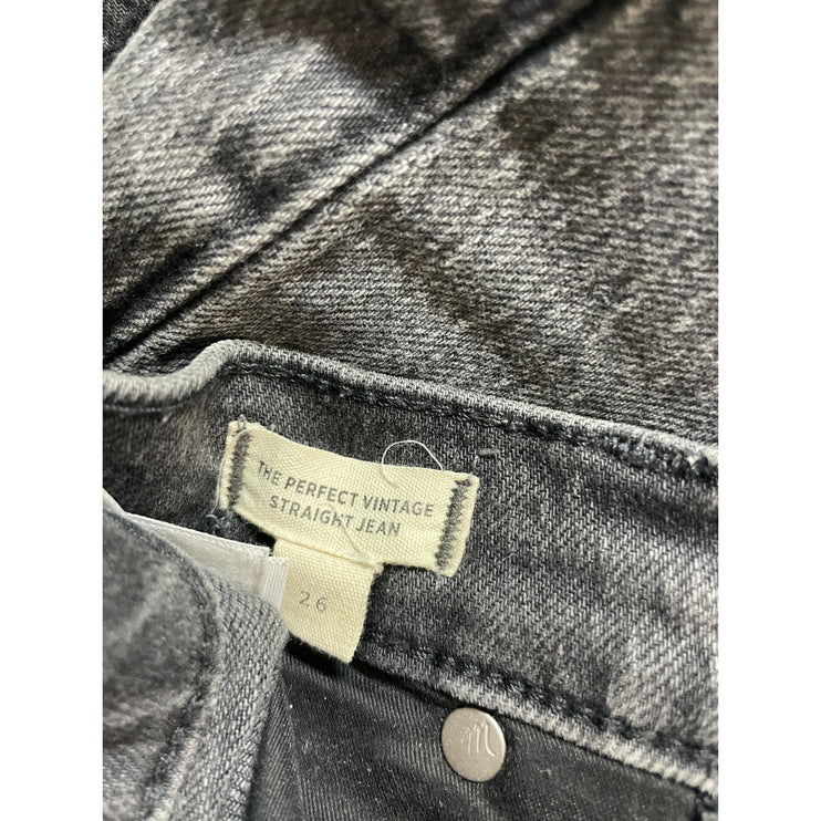 Madewell The Perfect Vintage Women's Black High Rise Straight Denim Jeans Sz 26