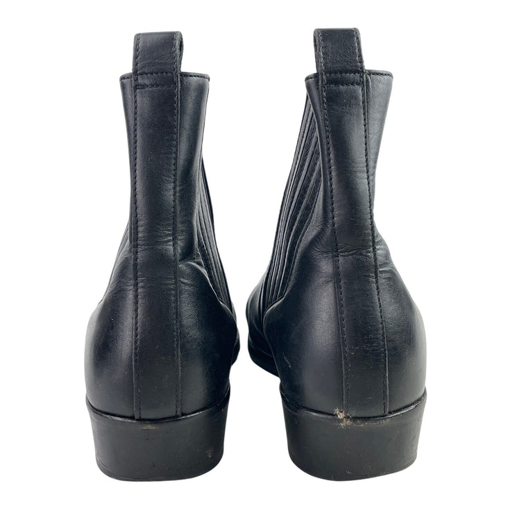 Allsaints Mens Black Leather Almond Toe Block Heel Slip On Ankle Boots 43 US 10