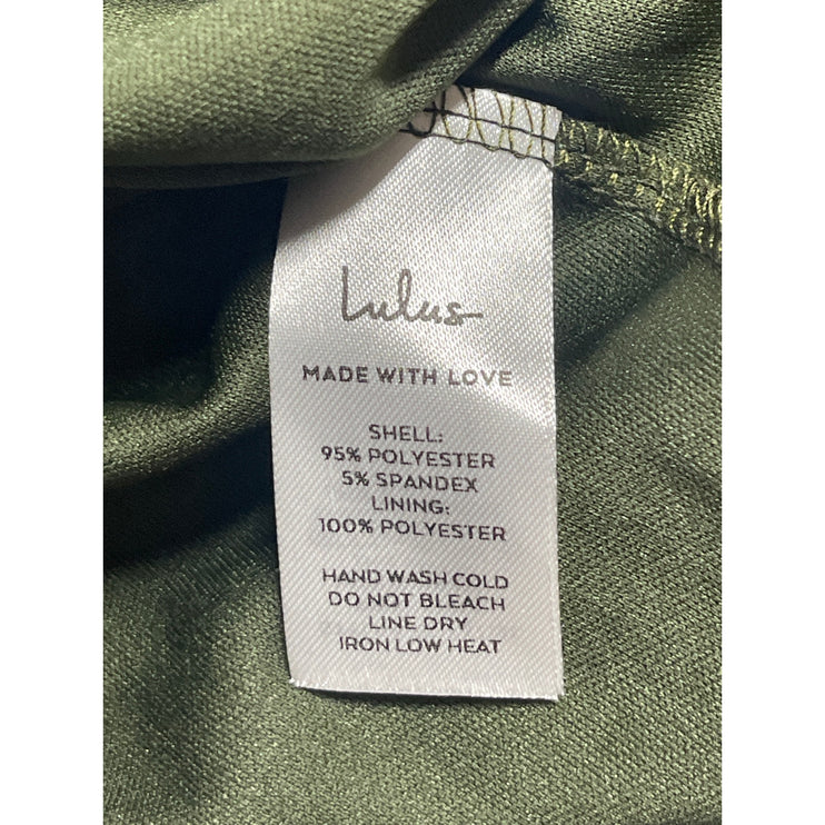 NEW Lulus Women's Green Strapless Sleeveless Midi Bodycon Tank Tube Dress Size L