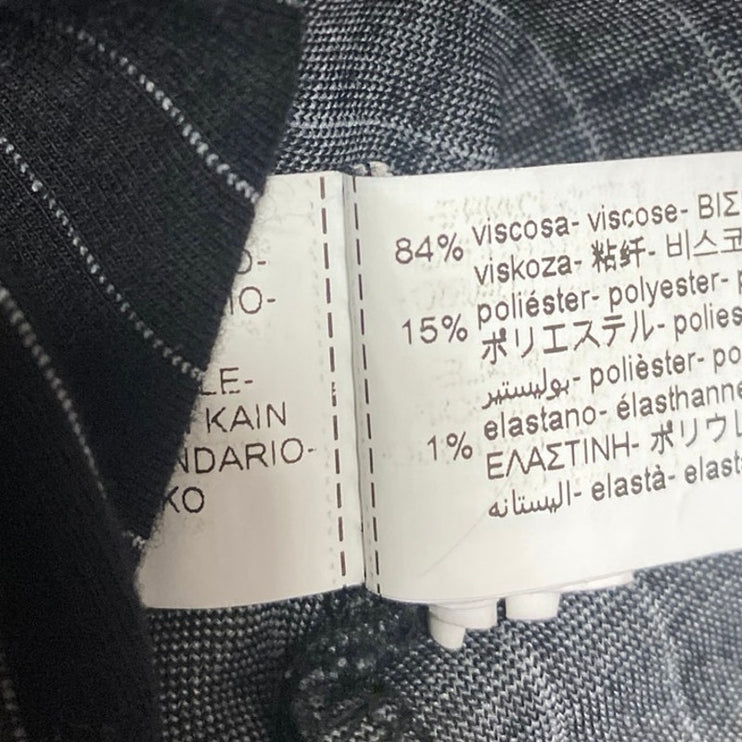 Zara Women's Black Striped Pleated Split Long Sleeve Top & Trousers Pants Set S