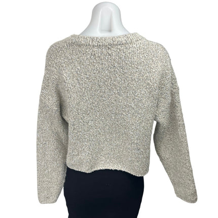 Urban Outfitters Gray Textured Knit Long Sleeve V Neck Pullover Sweater Top XS