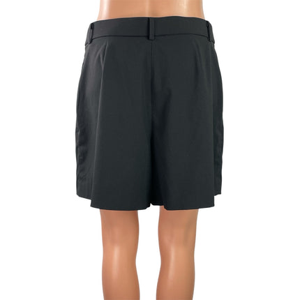 Uniqlo Smart Women's Black Pleated High Waisted Bermuda Chino Shorts Size M