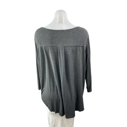 Philosophy Women's Gray Long Sleeve Scoop Neck Tunic T Shirt Tee Top Size 1X