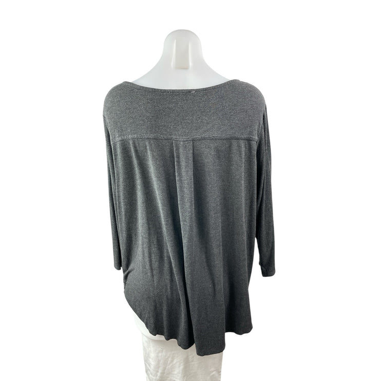 Philosophy Women's Gray Long Sleeve Scoop Neck Tunic T Shirt Tee Top Size 1X