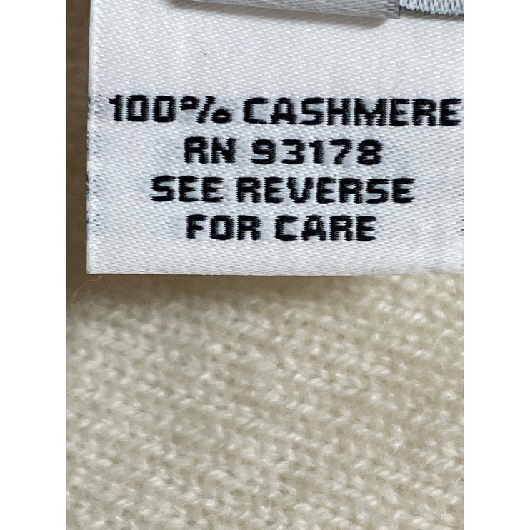 The Cashmere Project Cream 100% Cashmere Knit Beaded Pearl Bonnet Beanie OS