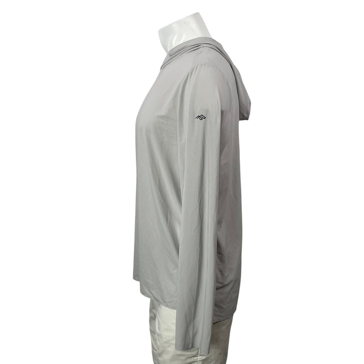 Path Projects Men's Gray Long Sleeves Activewear Performance Hooded Sweater Sz M
