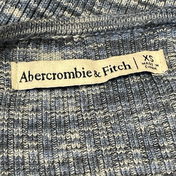 Abercrombie & Fitch O-Ring Blue Space Dye Long Sleeve Cutout Sweater Bodysuit XS