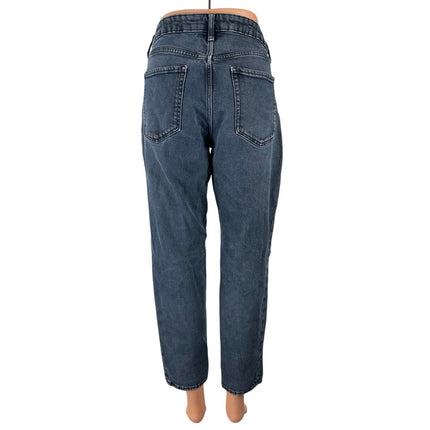 Old Navy Distressed High Rise Slim Straight Dad Boyfriend Denim Jeans Pants Sz 8