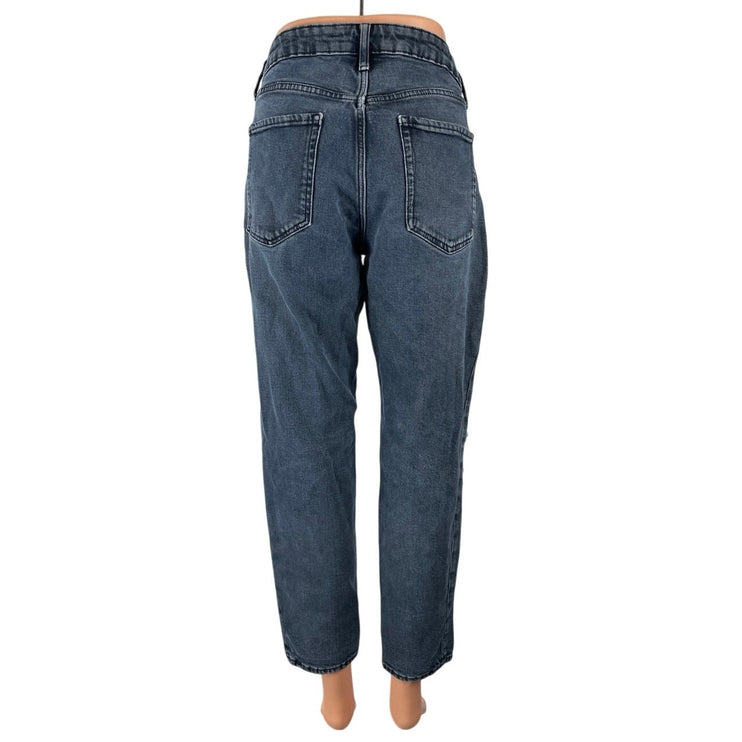 Old Navy Distressed High Rise Slim Straight Dad Boyfriend Denim Jeans Pants Sz 8