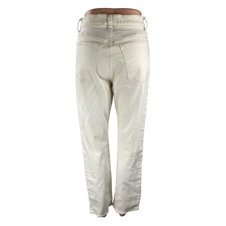 Madewell The Dean Women's White High Rise Workwear Straight Denim Jeans Pants 26