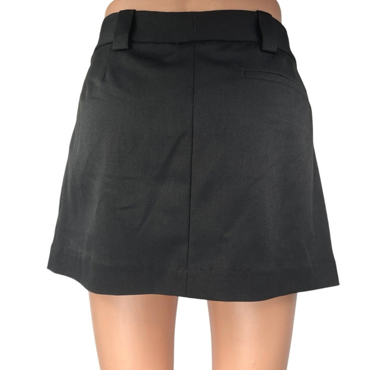 L'Academie Bella Women's Black Pleated High Waist Mini A-Line Flared Skirt Sz M