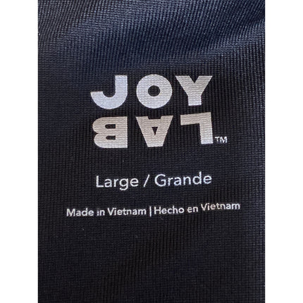 Joy Lab Women's Black Zip Racerback Yoga Running Workout Athletic Crop Top Sz L