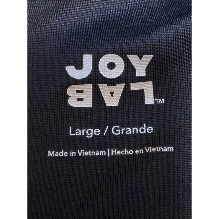Joy Lab Women's Black Zip Racerback Yoga Running Workout Athletic Crop Top Sz L
