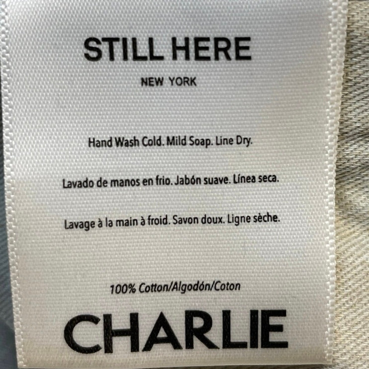 Still Here Charlie Women Blue High Rise Wide Leg Baggy Cargo Denim Jeans Size S