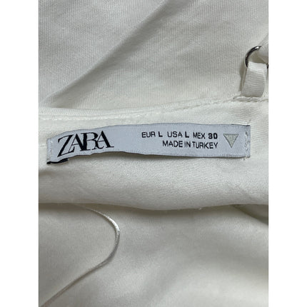 Zara Womens White Sleeveless Cowl Neck Adjustable Cami Camisole Tank Top Size L