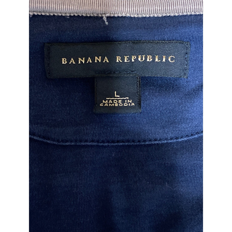 Banana Republic Men's Navy Blue Golf Casual Performance Polo Shirt Top Size L
