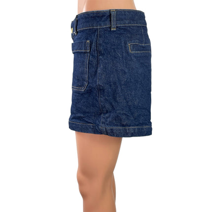 J.Crew Women's Blue Patch Pocket High Rise Straight Leg Denim Jean Shorts Sz 8