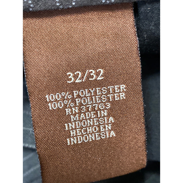 Perry Ellis Men's Gray Pinstriped Mid Rise Straight Trousers Dress Pants 32/32