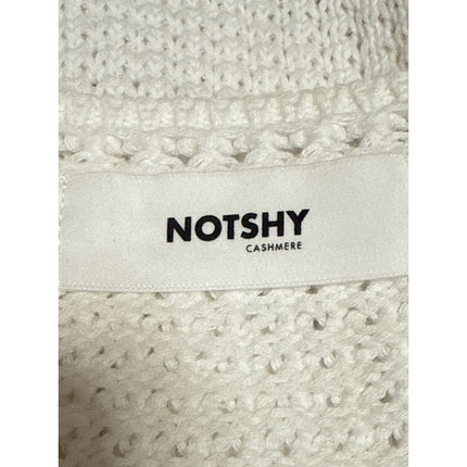 Notshy Women's White Racerback Sleeveless Cotton Crochet Knit Tank Top Size S