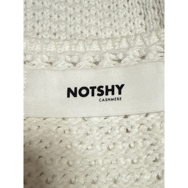 Notshy Women's White Racerback Sleeveless Cotton Crochet Knit Tank Top Size S