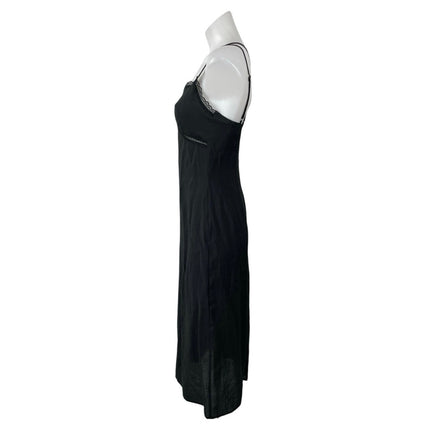 L.A. Hearts Black Lace Sleeveless V Neck Cami Camisole Slit Midi Slip Dress Sz S