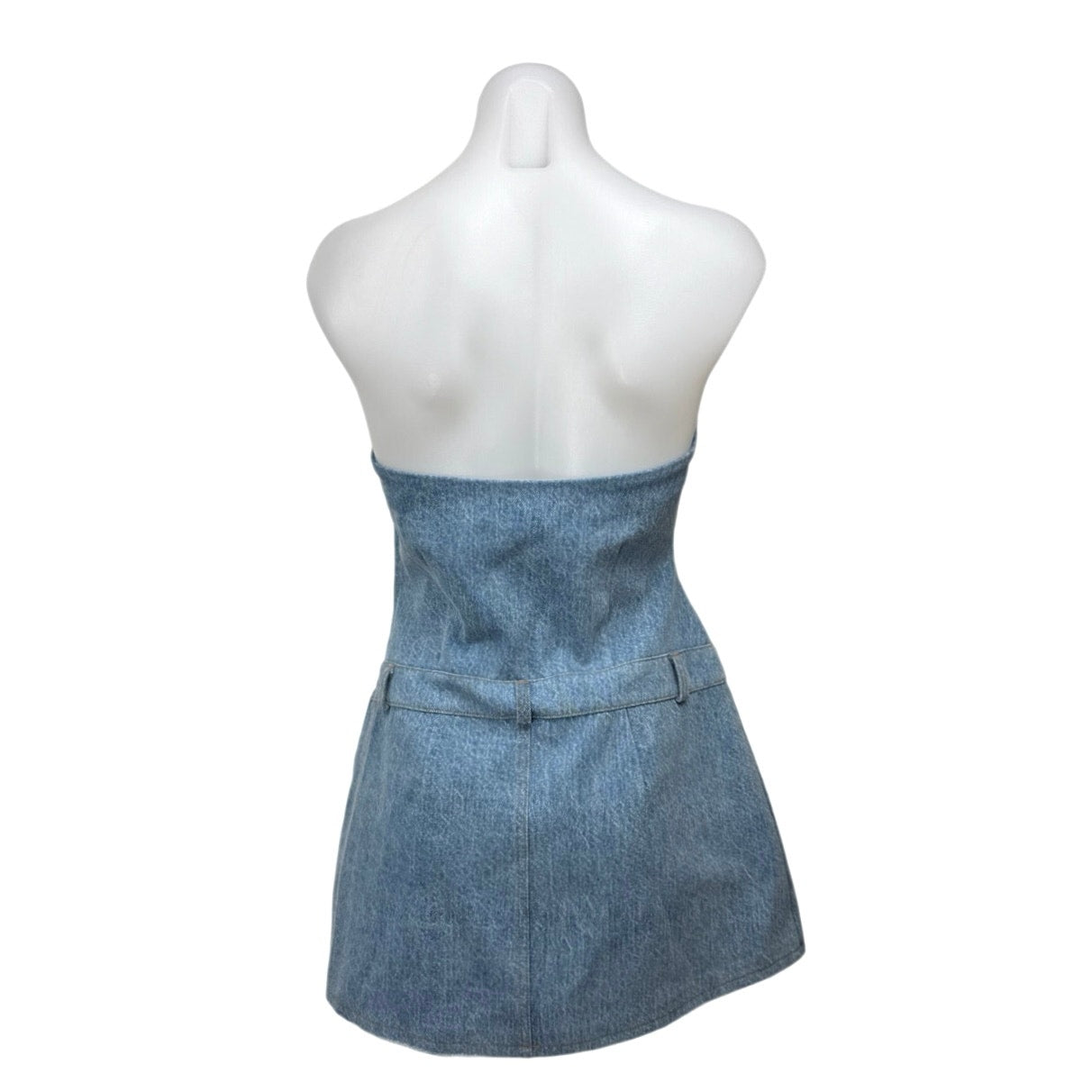 NEW Retrofete Blue Denim Strapless Sleeveless Mini A-Line Tank Tube Dr –  Brie