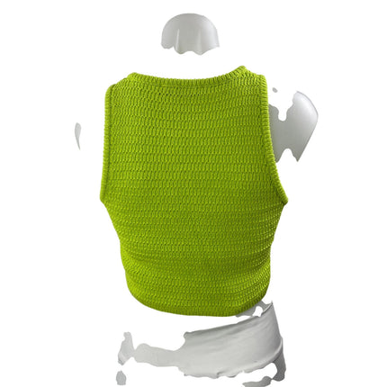 Zara Women's Green Floral 3D Beaded Crochet Sleeveless Knit Crop Top Size S
