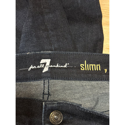7 For All Mankind Slimmy Blue Dark Wash Straight Sim Fit Denim Jeans Pants 36