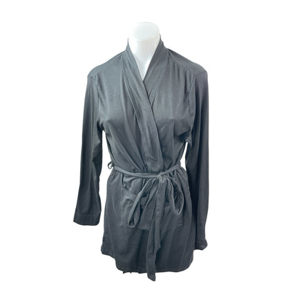 Juicy Couture Women's Black Rhinestone Long Sleeve Tie Sleepwear Robe Size M