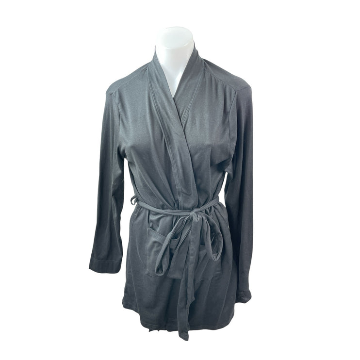 Juicy Couture Women's Black Rhinestone Long Sleeve Tie Sleepwear Robe Size M